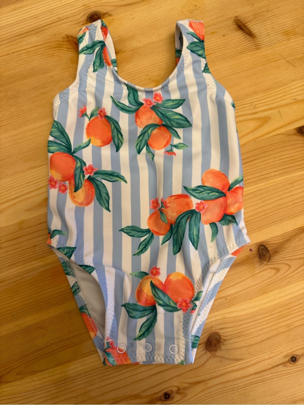 Infant swimsuit 0-3 months like new Old Navy Peaches and Stripes
